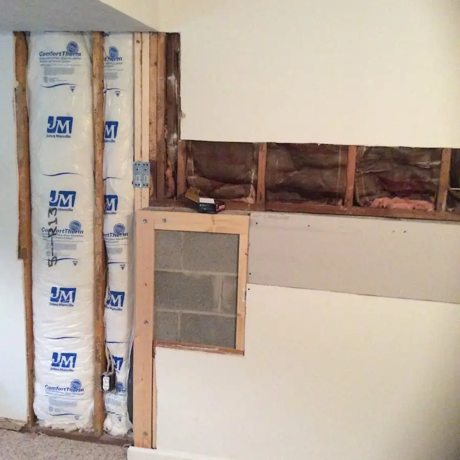 Wall insulation replacement during Basement Flood Cleanup in Pleasant Hill